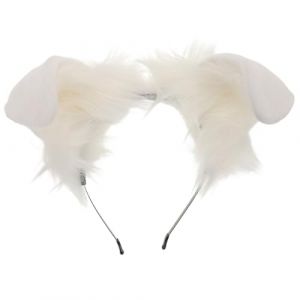LALADEFIEE Serrage-Tête Oreilles de Chien en Peluche Douce Blanc Accessoire Cosplay Adulte et Garçon et Filles pour Halloween Carnaval Festival et Déguisement Chien Réaliste (Yowanr, neuf)