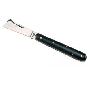 AUSONIA - COUTEAU &Agrave; GREFFE GREFFOIR NOIR DE 17 CM, LAME 7 CM EN ACIER INOX ET MANCHE EN FAUSSE CORNE (Ausonia Spa, neuf)