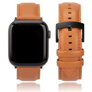 CORROPELLE Bracelet Montre Cuir Compatible avec Apple Watch 42mm, 41mm 40mm 38mm pour Homme Femme, Élégant Bracelet Montre Cuir Véritable Remplacement Bande pour iWatch 10 9 8 7 6 5 4 3 2 1 SE2 SE1 (CORROPELLE Watch Bands, neuf)