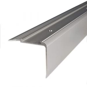 PROVISTON | Nez de marche | Alu anodis&eacute; | Couleur Argent | Largeur 58 mm | Hauteur 45 mm | Longueur 1000 mm | Nez de marche &agrave; visser | Nez de marche escalier | Corni&egrave;re alu | 1 pi&egrave;ce (VLD Trade GmbH, neuf)