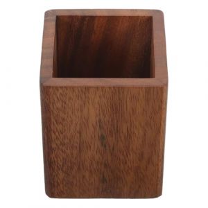 IMIKEYA Porte-Pinceaux de Maquillage en Bois de Noyer Noir Organiseur Compact pour Bureau et Coiffeuse Pot &agrave; Crayons Multifonction Rangement Pratique (Elsy Abbas, neuf)