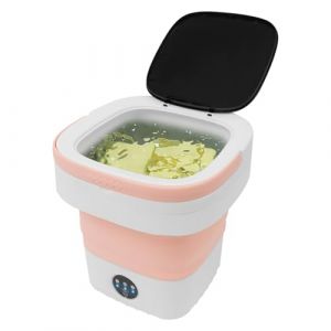 MEELRYD Mini machine à laver pliable - 12 l - 1,8 kg - Petite machine à laver portable - Pour vêtements de bébé, sous-vêtements, camping, camping-car, cadeaux, voyages (rose) (FUMEEL, neuf)