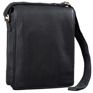 STILORD 'Lars' Vintage Sac Besace pour Hommes Sac Bandouli&egrave;re Cuir pour Macbook 13,3 Pouces Documents DIN A4 Sac Messager Sac &agrave; l'&Eacute;paule, Couleur:Noir (STILORD Cuir, neuf)