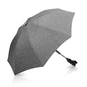 Winload Ombrelle Poussette Universelle, Parasol Anti Uv pour Landau, Diamètre 71 cm, Fixation pour Tube Rond ou Oval, Flexible et Orientable, avec Clip pour Fauteuil Roulant Poussette - Gris (Hongda-EU, neuf)