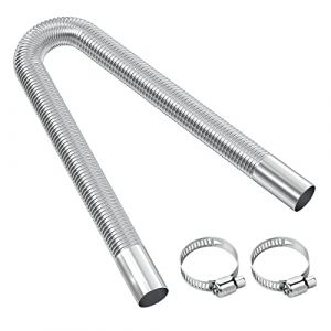 URAQT Tuyau d'échappement, 60cm Portable Flexible Tuyau d'échappement en Acier Inoxydable avec 2 Colliers en Acier IOnoxydable, Tuyau d'Echappement de Voiture(25mm) pour Chauffage Diesel Voiture (HAPPYSALLER, neuf)