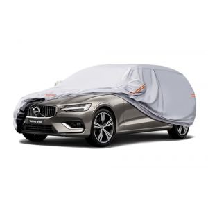 GUNHYI 6 Couches Bâche Voiture Respirante et Étanche, Housse Voiture Exterieur Contre Pluie Soleil Poussière, Compatible avec Volvo V60, A4 Avant, VW Passat Estate etc, pour Wagon. (450-485 cm) (GUNHYI Car Cover, neuf)