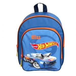 Hot Wheels Sac à dos de maternelle pour garçon – Personnalisé avec nom – Ensemble sac à dos pour enfant avec tour de peinture et d'écriture 35 pièces, Sac à dos Hot Wheels (minimutz, neuf)