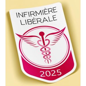 SC ® - Sticker/Autocollant - Vignette Caducée 2025 - Infirmière Libérale - Type de Pose Vitrophanie* (S'applique sur Le Pare-Brise à l'intérieur du véhicule) (S-C, neuf)