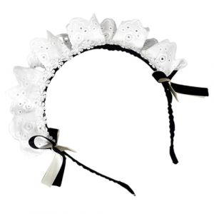 Bandeau à cheveux avec nœuds en dentelle pour femme de chambre Anime Jeu de rôle Bandeau avec nœud pour tenue décontractée ou costume (guangzhoubocikejiyouxiangongsi, neuf)