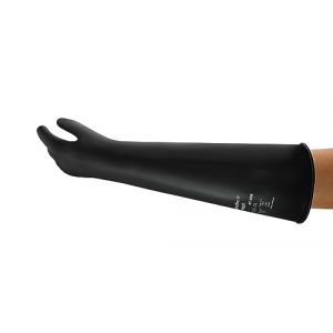 Ansell AlphaTec 87-108 Gants de Protection Chimique en Latex, avec Manchette Longue (61cm), Très Résistants à l'Abrasion et Réutilisables, Sécurité Industrielle, Noir, Taille L (1 Paire) (blueacetradingltd2, neuf)