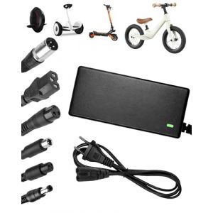 Chargeur Trotinette Electrique, 42V 2A Chargeur Hoverboard, 36V Universel Chargeur Batterie de Trottinette &Eacute;lectrique avec 6 Connecteurs pour M365 Hoverboard E-Bike Scooter Electrique (CanJiaLiMao, neuf)