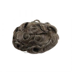 Perruque en cheveux Postiche en cheveux humains naturels avec cheveux gris for homme, prothèse capillaire en dentelle suisse, perruque indienne en PU for homme Perruque pour Homme(420#) (minghuaouzhou, neuf)