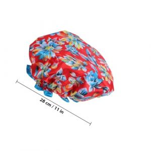 LRXIYODE 2pièces Bonnet De Douche Imperméable Élastique Bonnet De Bain Double Couche Lot De Fleur Violette Fleur Rouge (XPWU, neuf)