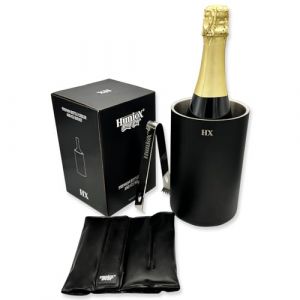 Huniox® Chill Out Rafraichisseur de Bouteille de Vin - Seau Champagne - Refroidisseur Vin - Seau à Champagne - Refroidisseur à Vin - Seau à Glaçons Isotherme - Rafraichisseur Bouteille (Black) (Huniox, neuf)