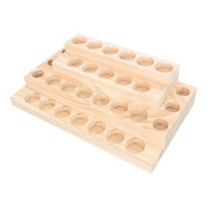 CRILSTYLEO Présentoir D'huiles Essentielles Organisateur De Parfum Affichage De Support D'huile Essentielle Présentoir De Vernis à Ongles Supports D'étagère Support De Moniteur Khaki Bois (Yolena, neuf)