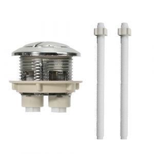 2x Boutons de Chasse d'Eau de Toilette Universels, Double Bouton Poussoir 40mm pour Réservoirs, Installation Facile, Design Élégant en Argent, Compatible avec Trous de Couvercle de 37-44mm (Ruitu-EU, neuf)