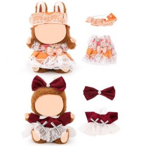 XMBYGY Lot de 2 v&ecirc;tements de poup&eacute;e Labubu (pour poup&eacute;e debout/assise, 17/15 cm) (sans poup&eacute;e), accessoires, v&ecirc;tements, v&ecirc;tements et chapeau pour filles et femmes (XMBYGY, neuf)