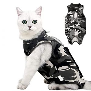 heavenlife Combinaison Professionnelle de R&eacute;cup&eacute;ration, Camouflage Gilet de Chirurgicale, Chat V&ecirc;tements Apr&egrave;s la Chirurgie, Alternative au Collier C&ocirc;ne E pour Plaies Abdominales Maladies de Peau (L) (allowreve, neuf)
