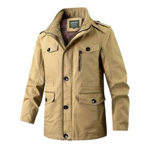 Veste Saharienne Homme - Détente Légère Veste de Travail Bomber Veste de Sport Fine Anti-Vent (VAN MIA, neuf)
