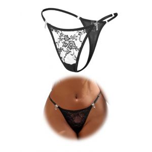 sunshinelady String Ficelle Femme Sexy Chic Tanga Dentelle Taille Basse Culotte Sans Couture Grande Taille String Reglable Slip Bresilien Transparent Sous Vetements Feminins g String Thong Avec Strass (Sunshinelady, neuf)