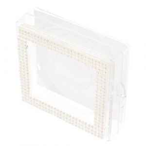 Hohopeti &Eacute;tui &agrave; Faux Cils Transparent Fen&ecirc;tre, Bo&icirc;te &agrave; Faux Cils en Plastique, Format Carr&eacute; Compact, Rangement Portable pour Voyage, Support Plateau Rond et Carte Blanche Iris&eacute;e (Orcchid, neuf)