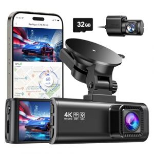 REDTIGER 4K Dashcam Voiture Wi-FI GPS Caméra Voiture 3,18“ Dashcam Avant et Arrière Grand Angle 170°, Caméra Embarquée Voiture G-Capteur,Stationnement Mode, Vision Nocturne, Enregistrement en Boucle (REDTIGER-EUR, neuf)