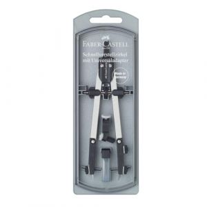 FABER-CASTELL 174035 - Compas à réglage rapide avec articulations, argent - noir (ALPEXE France, neuf)