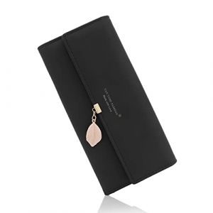 CALIYO Portefeuille Femme Cuir Porte Monnaie Pliable Grand et Long avec Titulaire de la Carte de Cr&eacute;dit Cash ID Zipp&eacute; RFID Blocage Porte Carte Walle (Caliyo, neuf)