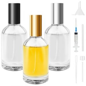 Bohoray 3 Pcs 50ml Flacon Vaporisateur Verre, Vaporisateur Huile Essentielle, Vaporisateur Parfum Vide, Flacon Parfum Vide, Flacon Spray Vide Avec Entonnoirs, Seringues, Cathéter, Pipette, Presseur (BOHAOWL, neuf)