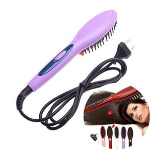 HAPINARY Peigne Chauffant &Eacute;lectrique Pour Lisser Les Cheveux Brosse &agrave; Lisser En Anti Br&ucirc;lure Id&eacute;ale Pour D&eacute; &ecirc;ler Et Des Cheveux Soyeux Couleur Violette Prise EU (Gan Gardner, neuf)