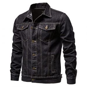 Veste en Jean Homme Casual Blouson Hommes Léger Veste Chaud Jacket Casual Hiver Veste Jean Exterieur Veste De Travail Blouson Moto Manteau Hiver Automne Veste Mi Saison Veste en Jeans Denim Jacket (⭐⭐⭐⭐⭐AEGJEGVD(5-15 jours Arrivé), neuf)