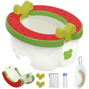 Pot de voyage pour tout-petits, siège de toilette d'apprentissage de la propreté pour enfants, garçons et filles, pot pliable portable avec sacs de rangement pour l'intérieur et l'extérieur, pot de (ART SUNSHINE, neuf)