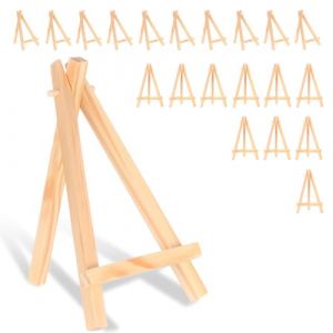 21 Pcs Petit Chevalet de Table, Mini Chevalet en Bois, 15 x 8 cmChevalet Peinture Portable Pliable Triangle pour Mariage Anniversaire Bapt&ecirc;me F&ecirc;te D&eacute;coration de Tables (runxsam, neuf)