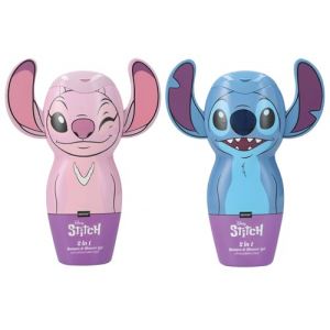 Disney Stitch, Lot de 2 shampoings et gel douche 3D (barbe &agrave; papa et myrtille) pour femmes, adolescentes et comme cadeau pour enfants, rose Sence Vegan Beauty (2 x 300 ml) (winwingoods, neuf)