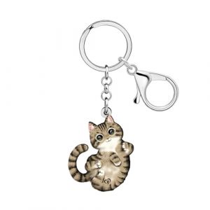 WEVENI Porte-cl&eacute;s chat noir mignon Porte-cl&eacute;s animaux Cool Cat Lover Cadeaux pour femmes filles enfants sac &agrave; main Charms sac &agrave; dos Accessoires (WEVENI, neuf)