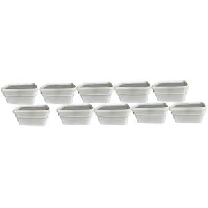 Silplast 10 seaux de 3 litres rectangulaires avec couvercle blanc 10 pi&egrave;ces seau &agrave; lait/stockage empilable avec poign&eacute;e en plastique seau &agrave; miel seau en plastique agr&eacute;&eacute; pour aliments r&eacute;cipients seau (sil2018, neuf)