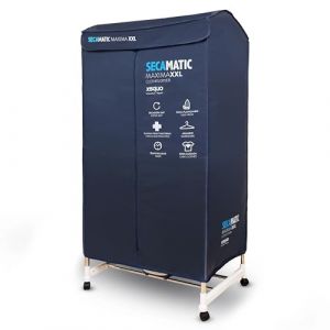 Sèche-linge Secamatic Max XXL par ventilation, 1200 W, capacité de séchage 15 kg et 30 kg d'étendoir et d'armoire. Minuterie 180 min, silencieux, multifonction : (XSQUO, neuf)