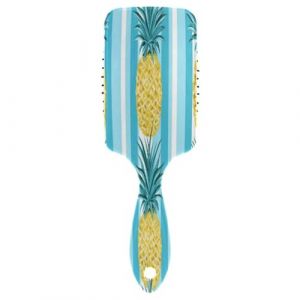 Brosse à cheveux avec coussin d'air Jaune ananas pour cheveux épais et démêlage antistatique (DEJESJ, neuf)