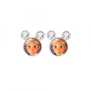 Boucles d'oreilles à tige avec cabochon en verre Motif princesse Raiponce Mickey, nan (ZhangChaoYin125, neuf)