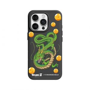 RhinoShield Coque Compatible avec MagSafe pour [iPhone 16 Pro] | SolidX - Coque renforc&eacute;e avec Absorption des Chocs Design Fin Protection&ndash; Noir [Dragon Ball Z/Shenron & The 7 Dragon Balls] (RHINOSHIELD - Evolutive Labs, neuf)