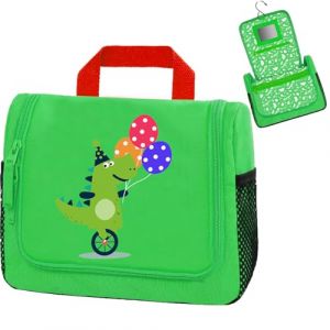 AUNGCSHE Dinosaure Trousse de Toilette Voyage, 4 L Trousse Maquillage Garçon avec Miroir Crochet, Grande Capacité à Sac de Toilette Suspendre, Trousse de Toilette pour Fille Garçon Enfants (Perfect168, neuf)