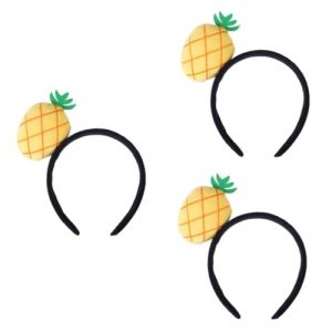 IWOWHERO 3 Pièces cerceau de cheveux d'ananas hair charms hair toppers cerceau de cheveux de fruits couvre-chef de fruits cerceau de cheveux en peluche coiffe de cosplay (Langeriy, neuf)