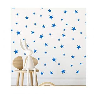 StickerDeen Lot de 166 autocollants muraux amovibles en vinyle pour chambre d'enfant Motif étoiles bleues (TYGA Store, neuf)