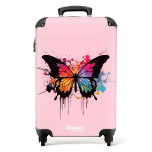 NoBoringSuitcases.com Valise Cabine Enfant Papillon Arc-en-Ciel Bagage &agrave; Roulettes 55x35x25cm (NoBoringSuitcases, neuf)