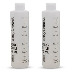 Easyboost Doseur Huile 2 Temps avec Bouchon 250ml Gradu&eacute; 2% 2,5% 3% 4% 5% 6% Bidon M&eacute;lange Essence Carburant pour Scooter Moto Mob Tondeuse Tron&ccedil;onneuse D&eacute;broussailleuse Booster AM6 Derbi (2 doseurs) (Easyboost, neuf)