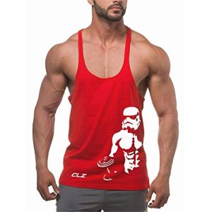 Cabeen Homme Musculation Débardeur sans Manche Maillot de Corps Tank Top Fitness Gym,XL,Rouge22 (CSJ SHOP, neuf)
