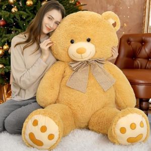 MorisMos 150cm Ours en Peluche Geant, XXL Marron Nounours Géant Kawaii Peluche Géante, Grosse en Peluche Grand Doux Teddy Bear Cadeau pour Enfant Copine Anniversaire Saint Valentin Decoration (FUIYWIKE, neuf)