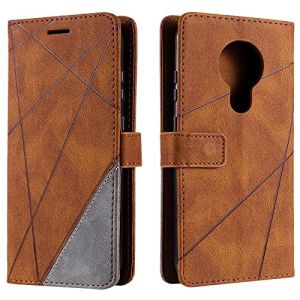 Vankii Coque pour Nokia 5.3, Rabat Portefeuille de Protection Cuir PU Etui, Slim Silicone TPU Bumper Magn&eacute;tique Housse, Flip Porte Cartes avec Fonction Support Cover Antichoc Case (Brun) (Vankii EU Store, neuf)