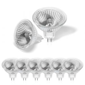 Pack de 8 Ampoule Halogene 20w 12v MR16, Spot Halogene GU5.3 Dimmable Blanc Chaud 2800K, 2 Broches Ampoules Halogène Couvercle en Verre Pour Plafonnier, Pour Plafonnier, Eclairage sur Rail Encastré (jianshixianzhengyangbaihuolingshouyouxiangongsi, neuf)