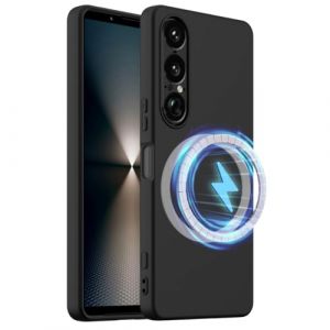 BRAND SET Coque pour Sony Xperia 1 VII Housse Silicone Souple Ultra-Mince de Couleur Pure, Doublure en Microfibre Housse Compatible avec Mag-Safe &Eacute;tui pour Sony Xperia 1 VII (Noir Intense) (Brand Set, neuf)